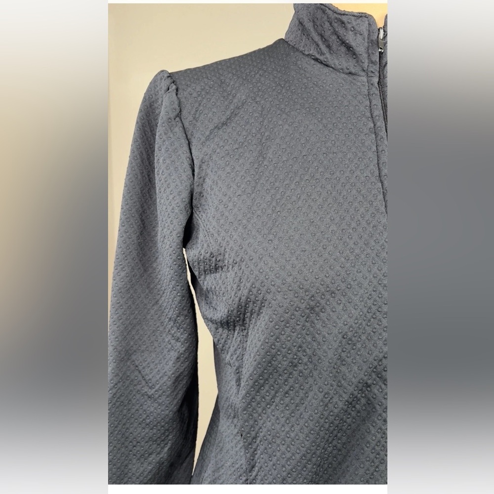 Athleta Textured nylon Puff Shoulder Zip Front Fitted Jacket XS Made in USA - Picture 2 of 5